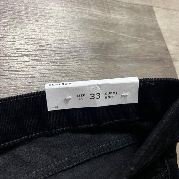Loft Mid Rise Curvy Boot Corduroy Denim Jeans Black NWT Women’s Size 33 - Picture 7 of 8